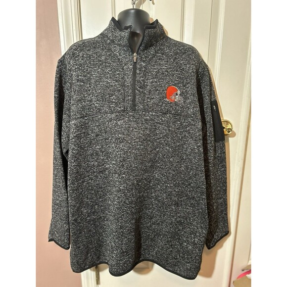 Antigua Cleveland Browns 1/4 Zip Pullover Sweatshirt Mens Size 3XLT - Picture 1 of 9
